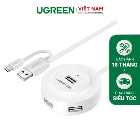 4 ports USB 2.0 Hub with Type C Adapter Trắng 40962