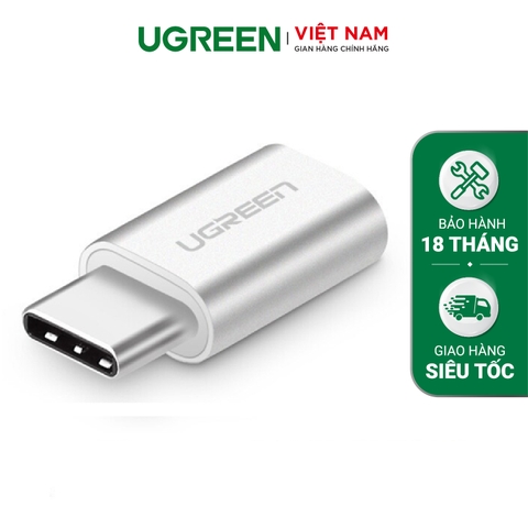 Đầu chuyển USB-C Male sang Micro USB Female vỏ nhôm Silver 20854
