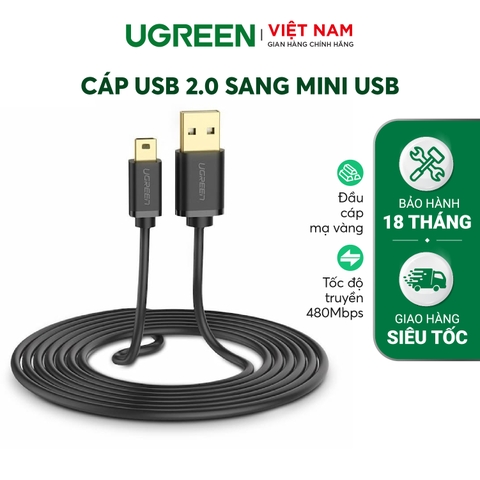 Dây USB 2.0 Mini USB mạ vàng US132 0.25M 10353