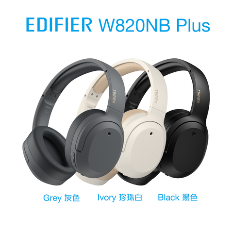 Tai nghe chụp đầu không dây EDIFIER Bluetooth 5.2, model W820NB Plus, dải tần: 20HZ-20KHZ, dung lượng pin 400mAh, màu đen, công suất thu phát không dây dưới 60mW. mới 100%