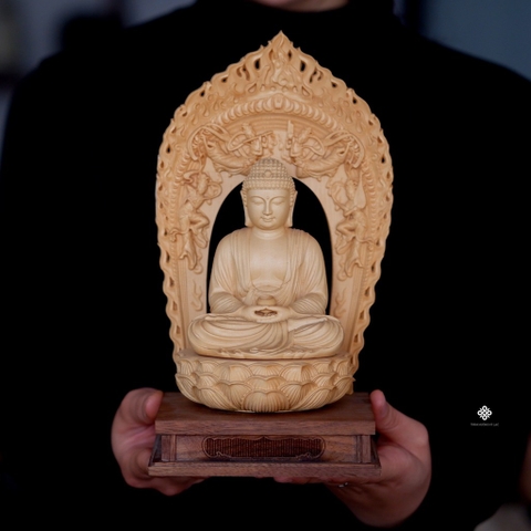 Tượng Phật Thích Ca gỗ hinoki