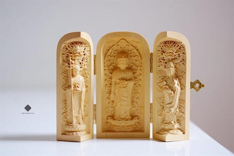 Bộ tượng Ta Bà Tam Thánh mini