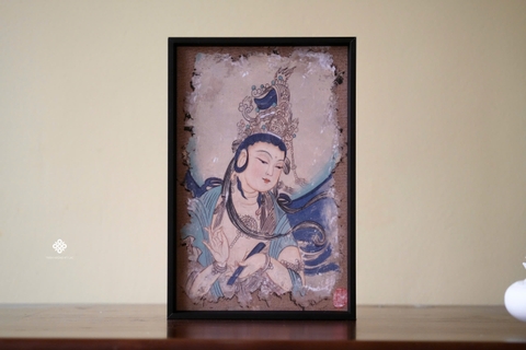 Tranh Quan Âm trì kinh Bồ tát 20x30cm