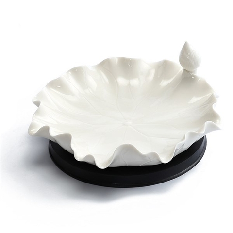 Đĩa lá sen sứ trắng 18cm