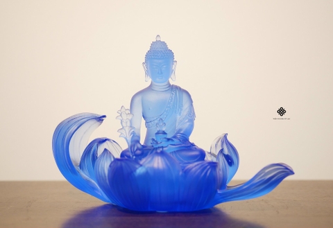 Tượng Đức Phật Dược Sư Liên hoa lưu ly xanh dương