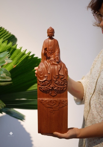 Tượng Phật an lành vô uý gỗ gụ