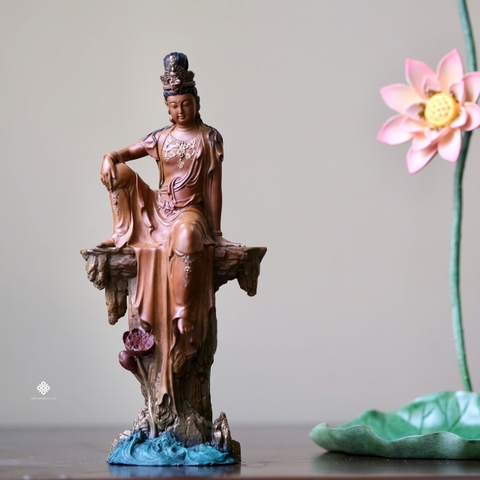 Tượng đồng Quán Tự Tại Bồ tát 22.6cm