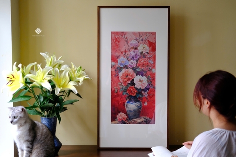 Tranh đồng Mẫu đơn phú quý