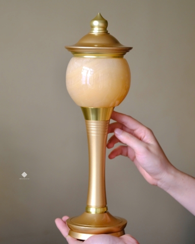 Cặp đèn ngọc bích vàng