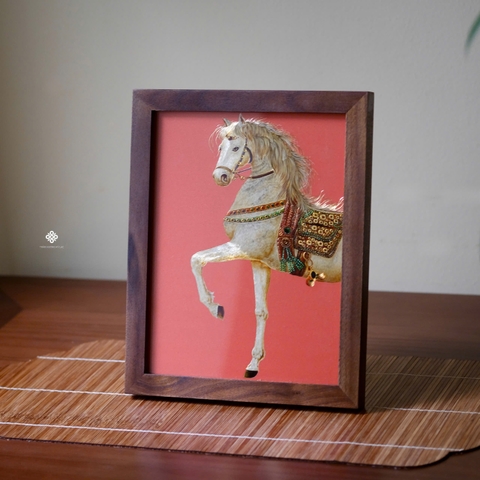 Tranh đồng khắc tay Ngự mã nghinh xuân