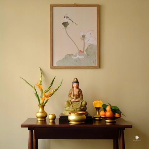 Ban thờ đồng vàng tinh giản