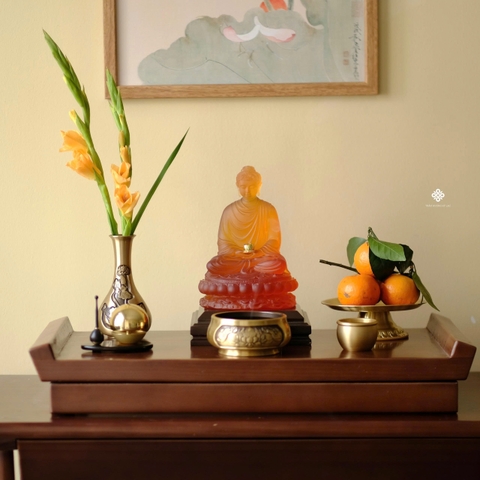 Ban thờ đồng liên hoa tinh giản