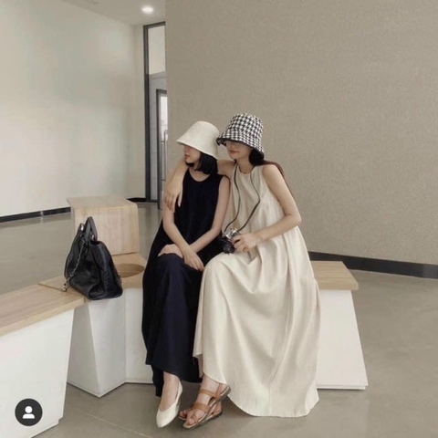 Đầm suông nữ sát nách dáng dài