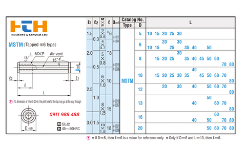 Chốt định vị có ren MSTM6