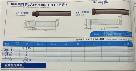 Chốt nâng dẫn Nâng tròn LIFTER PIN