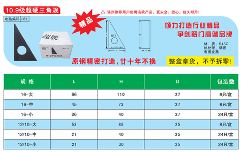 Tấm kê Kẹp khuôn dạng tam giác - Cấp bền 10.9