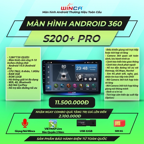 Màn Hình DVD Android Ô Tô Winca S200+ Pro