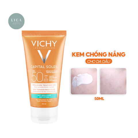 VICHY- KEM CHỐNG NẮNG VICHY IDEAL SOLEIL MATTIFYING FACE FLUID DRY TOUCH SPF50