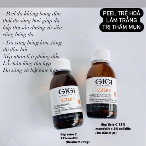 [GIGI] Peel Giúp Làm Căng Bóng Và Sáng Da Tức Thì GIGI Ester C 13% Mandelic & 2% Salicylic Peel/ 15% Mandelic Peel