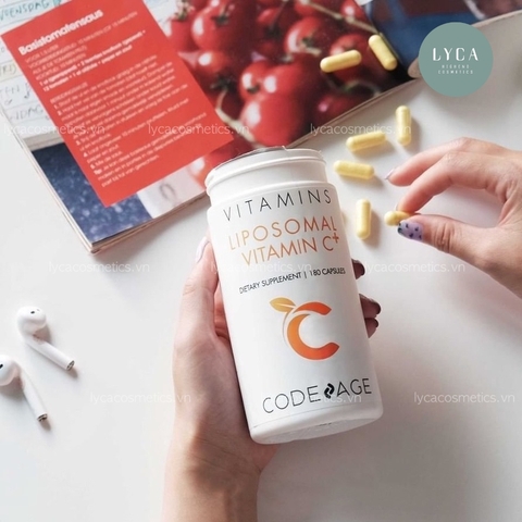 [CODE AGE] Bộ đôi Codeage dưỡng sáng da, chống oxy hóa Liposomal glutathione + Liposomal vitamin C