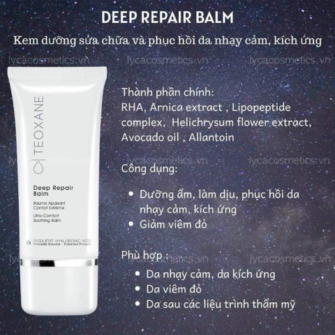 [TEOXANE] Kem dưỡng phục hồi da Post Procedure và kem dưỡng phục hồi cho da nhạy cảm Deep Repair Balm