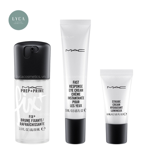 M.A.C Set trang điểm 3 món Star Calling Face kit M.A.C gồm xịt khoáng Prep+Prime Fix+, kem lót căng bóng mặt Strobe Cream và dưỡng mắt Fast Response