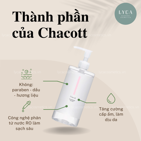 [CHACOTT] Nước Tẩy Trang Cho Da Nhạy Cảm Chacott For Professionals Cleansing Water 500ml