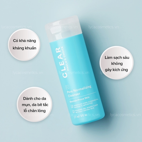 [ PAULA'S CHOICE ] Sữa Rửa Mặt Dành Cho Da Mụn, Thu Nhỏ Lỗ Chân Lông Paula's Choice Clear Pore Normalizing Cleanser (177ml)