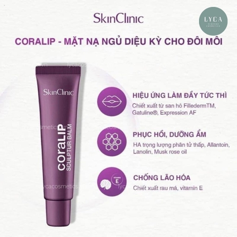 [SKINCLINIC] Kem Dưỡng Môi Ẩm Mượt, Căng Mọng SkinClinic Coralip Sculptur Balm 15ml