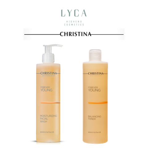 [CHRISTINA] Sửa rửa mặt Christina Moisturizing Facial Wash 300ml & Nước hoa hồng Christina 300ml