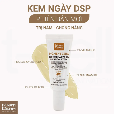 [MARTINDERM] Bộ kem dưỡng trị nám PIGMENT ZERO Ngày DSP SPF 50+ và Đêm DSP - Renovation