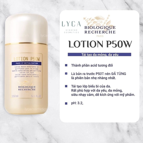 Lotion P50 BIOLOGIQUE RECHERCHE (P50T, P50W, P50V, P50 PIGM 400)