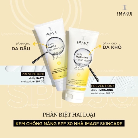 [IMAGE SKINCARE] KEM CHỐNG NẮNG DƯỠNG ẨM PREVENTION DAILY HYDRATING MOISTURIZER SPF30, DAILY MATTE MOISTURIZER SPF30