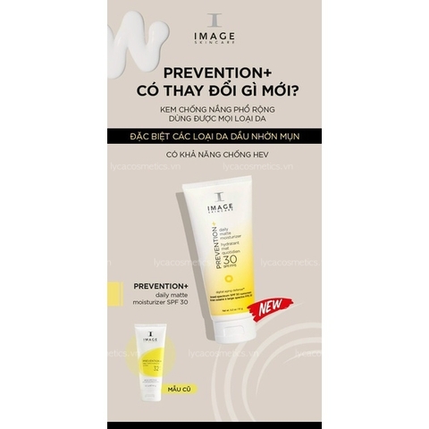 [IMAGE SKINCARE] KEM CHỐNG NẮNG DƯỠNG ẨM PREVENTION DAILY HYDRATING MOISTURIZER SPF30, DAILY MATTE MOISTURIZER SPF30