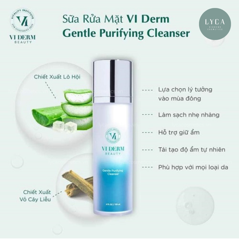 [VI DERM] VI Derm Beauty Gentle Purifying Cleanser – Sữa Rửa Mặt Làm Sạch Da Dịu Nhẹ 120ml