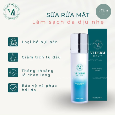 [VI DERM] VI Derm Beauty Gentle Purifying Cleanser – Sữa Rửa Mặt Làm Sạch Da Dịu Nhẹ 120ml