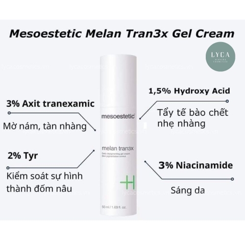 [MESOESTETIC] Kem Điều Trị Tăng Sắc Tố Da Mesoestetic Melan Tran3x Gel Cream 50ml