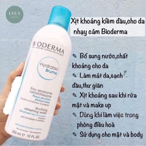 [BIODERMA] Xịt Khoáng Bioderma Hydrabio Brume Soothing Refreshing 300ml