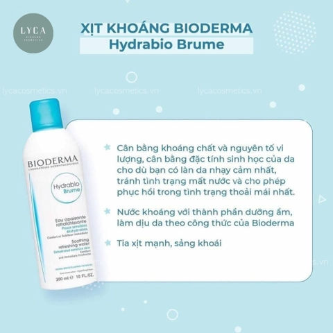 [BIODERMA] Xịt Khoáng Bioderma Hydrabio Brume Soothing Refreshing 300ml