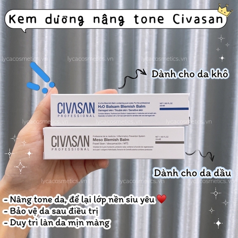 [CIVASAN] KEM DƯỠNG ẨM NÂNG TONE H2O Balsam / Meso Blemish Balm 35ml