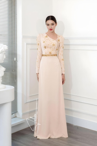 Mẫu đầm dạ hội cổ áo cách điệu