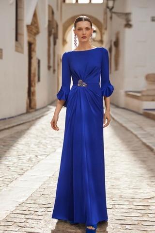 Váy dạ hội U60 cổ thuyền tay lửng sang trọng