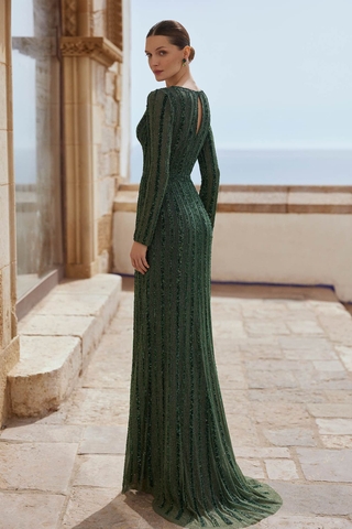 Đầm trung niên đuôi cá xẻ tà quý phái