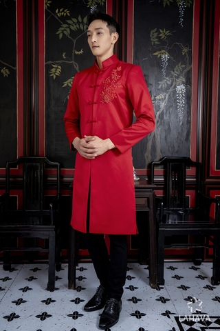 Áo dài nam kết hoạ tiết thanh lịch