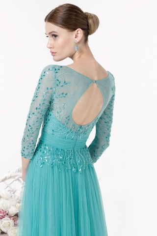 Đầm dạ hội form A cổ thuyền cao cấp