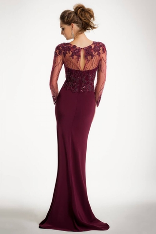 Đầm dạ hội trung niên đính kết sang trọng