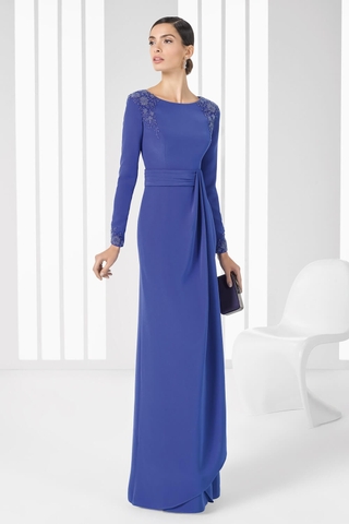 Váy dạ hội cổ thuyền tay dài sang trọng