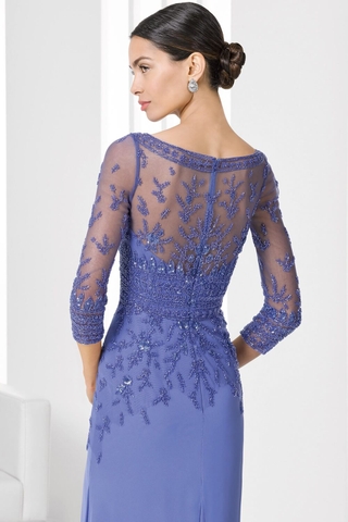 Váy dạ hội đuôi cá tay lửng kết hạt cao cấp