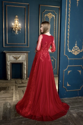 Váy cổ thuyền tay lửng kết ren cao cấp - S