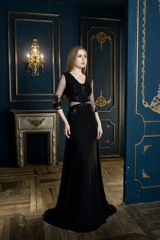 Váy dạ hội khoét eo trẻ trung - S